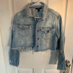 Distressed Cutoff Jean Jacket